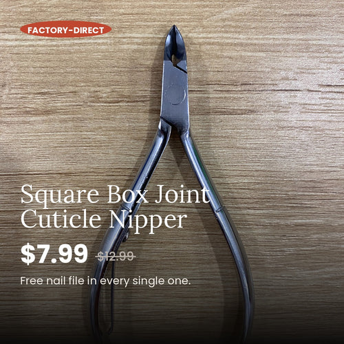 ElisNail square box joint cuticle nipper, salon-grade stainless steel