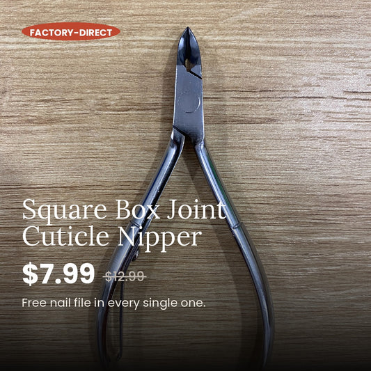 ElisNail square box joint cuticle nipper, salon-grade stainless steel
